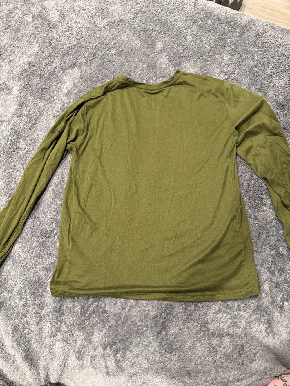 Nike Olive Green Long Sleeve Patriots U.S. Tee with Navy Logo